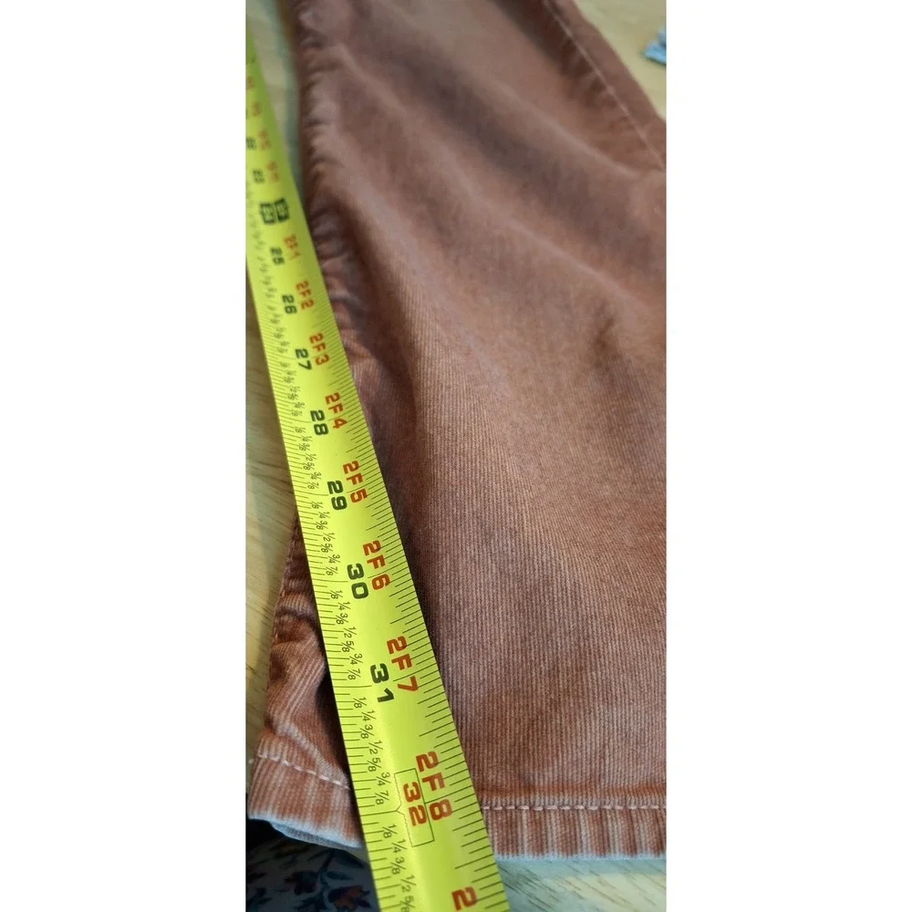 Stitch's Jeans Mens Corduroy Pants 31x32 Rustic Rust Straight Leg Distressed
